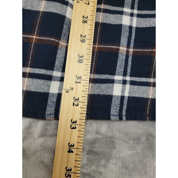 Jachs XLT Plaid Flannel‎ Shirt Heavy 100% Cotton Overshirt Blue plaid Button Up - Picture 2 of 9